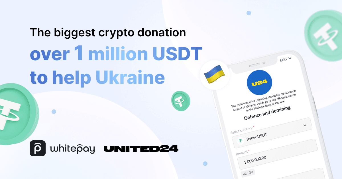 The most significant crypto donation: over 1 million USDT to help Ukraine